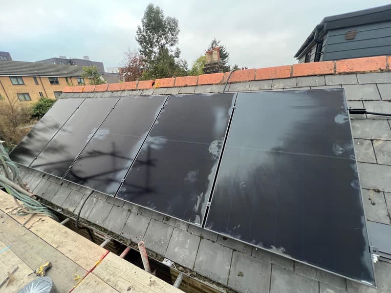 Slate roof after solar panel installation by Lunar Solar, Surrey